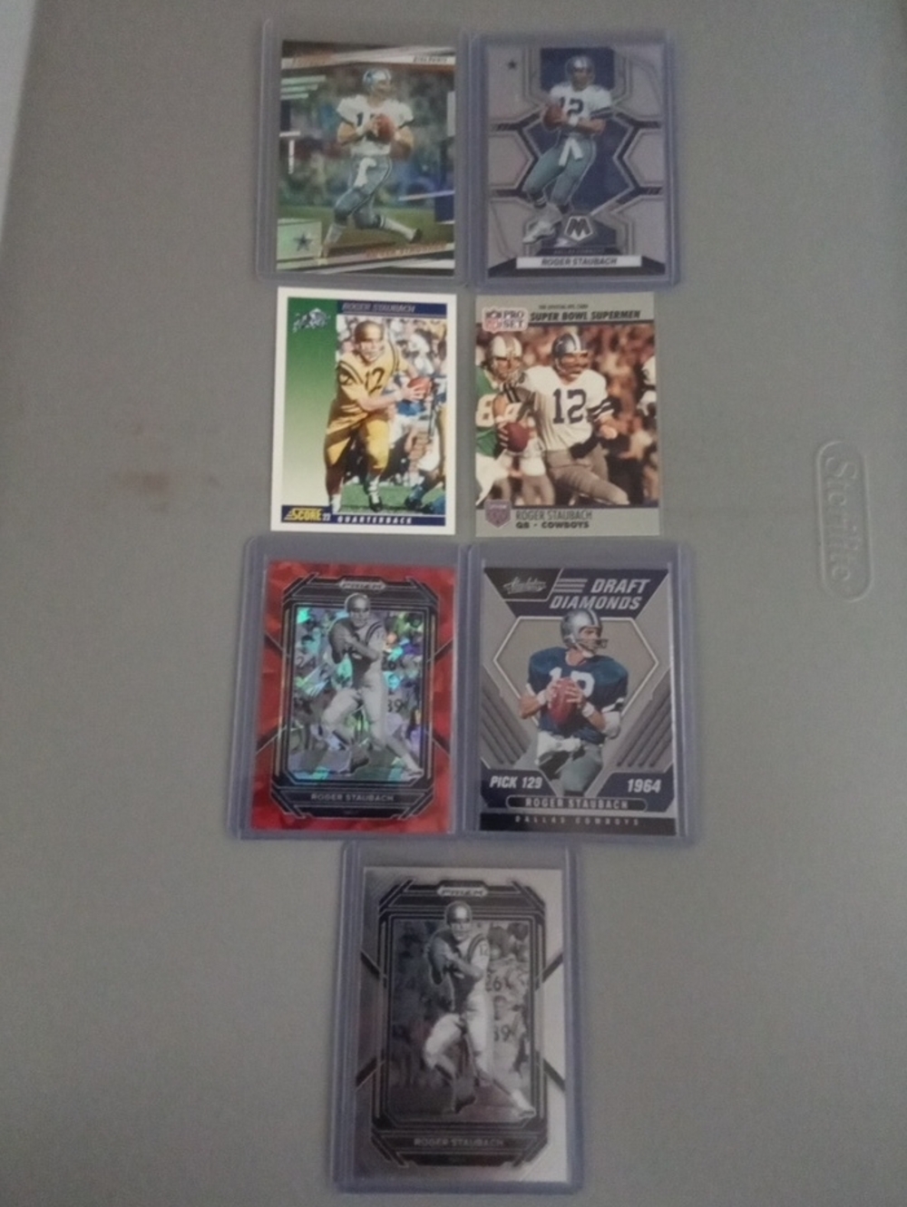 Panini Roger Staubach Football Trading Card Lot.